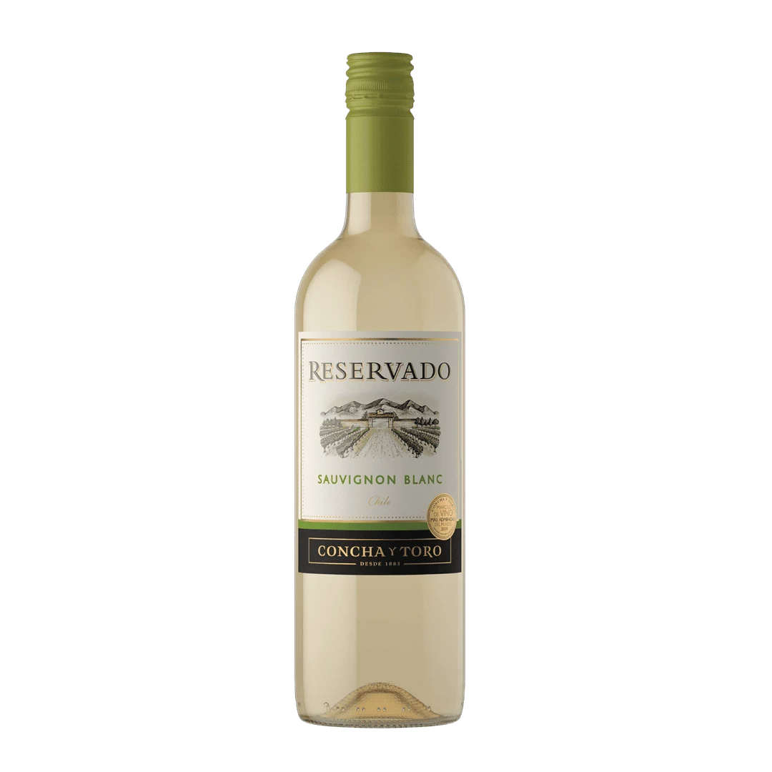 Botella de Blanco Sauvignon Blanc Reservado Marca Concha y Toro